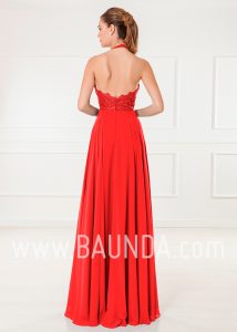 Vestido de invitada rojo 2018 XM 4905 espalda