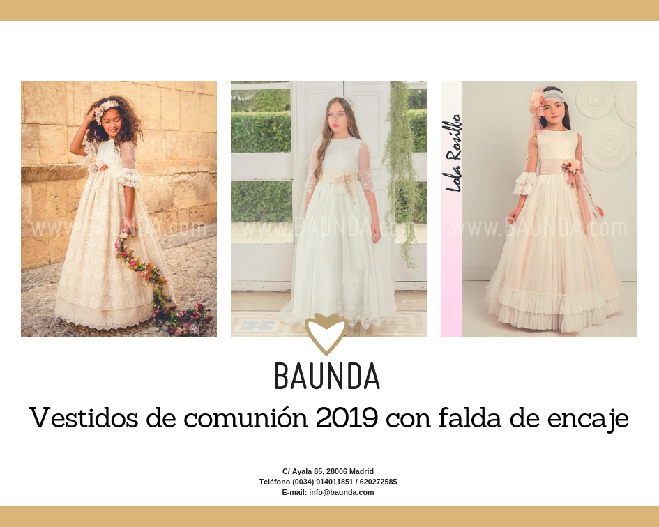 Vestidos comunión falda de encaje tienda Madrid on line