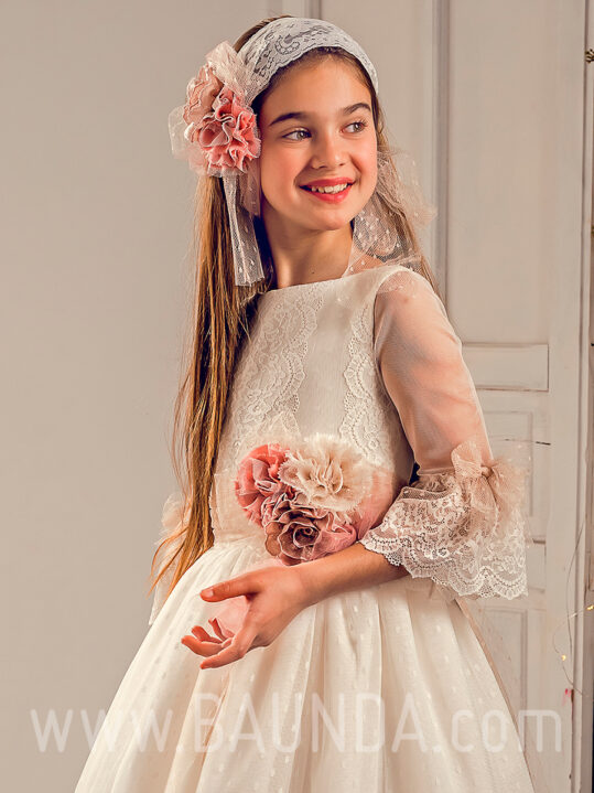 Vestido comunión romántico 2019 Marla modelo J154 cuerpo en Madrid