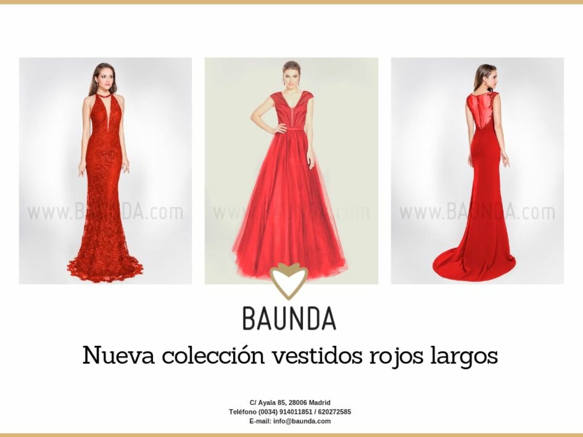 Nueva colección de vestidos rojos largos para bodas y fiesta - Baunda